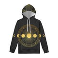 Sun And Moon Phase Print Pullover Hoodie