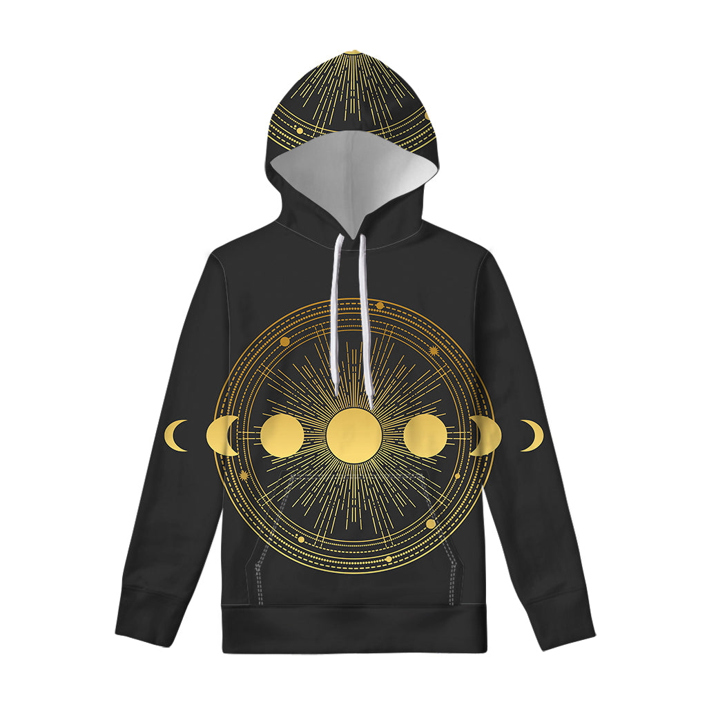 Sun And Moon Phase Print Pullover Hoodie