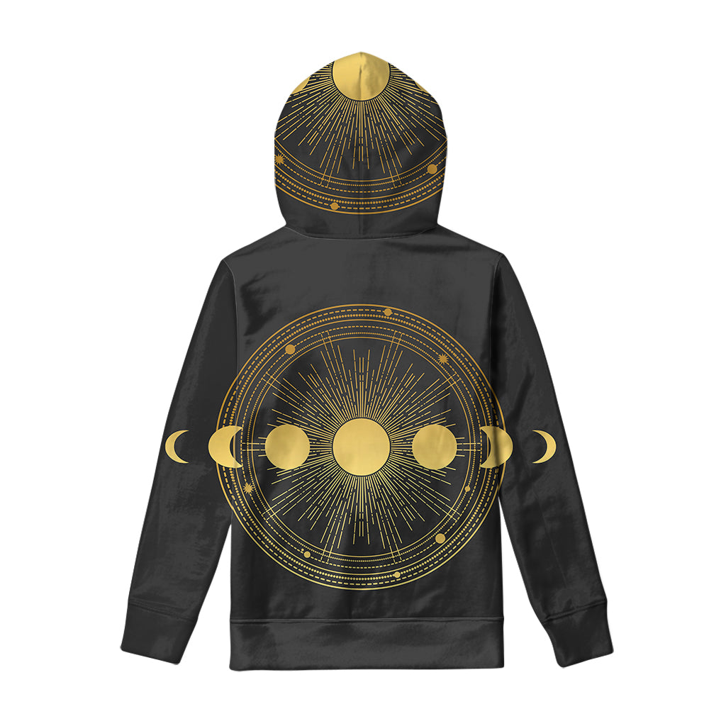 Sun And Moon Phase Print Pullover Hoodie