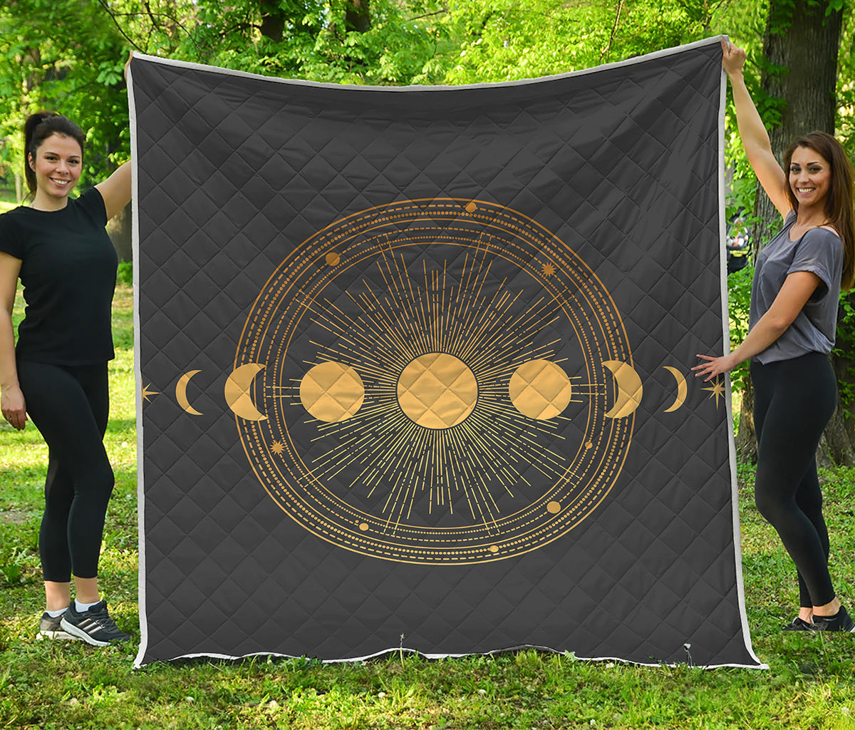 Sun And Moon Phase Print Quilt