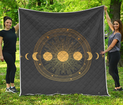 Sun And Moon Phase Print Quilt