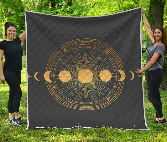 Sun And Moon Phase Print Quilt