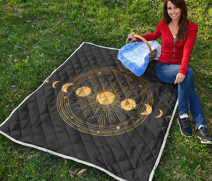 Sun And Moon Phase Print Quilt