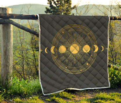 Sun And Moon Phase Print Quilt