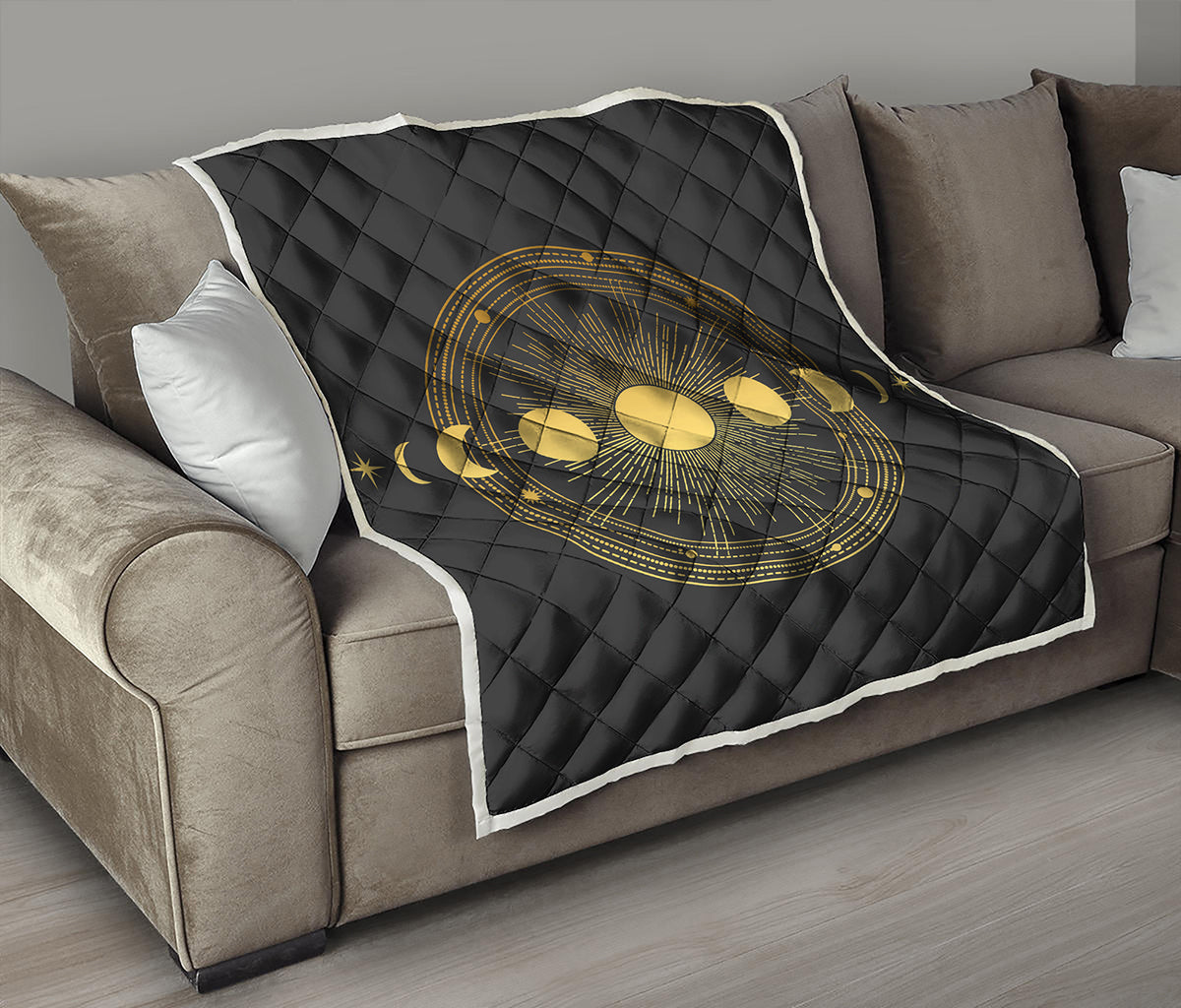 Sun And Moon Phase Print Quilt