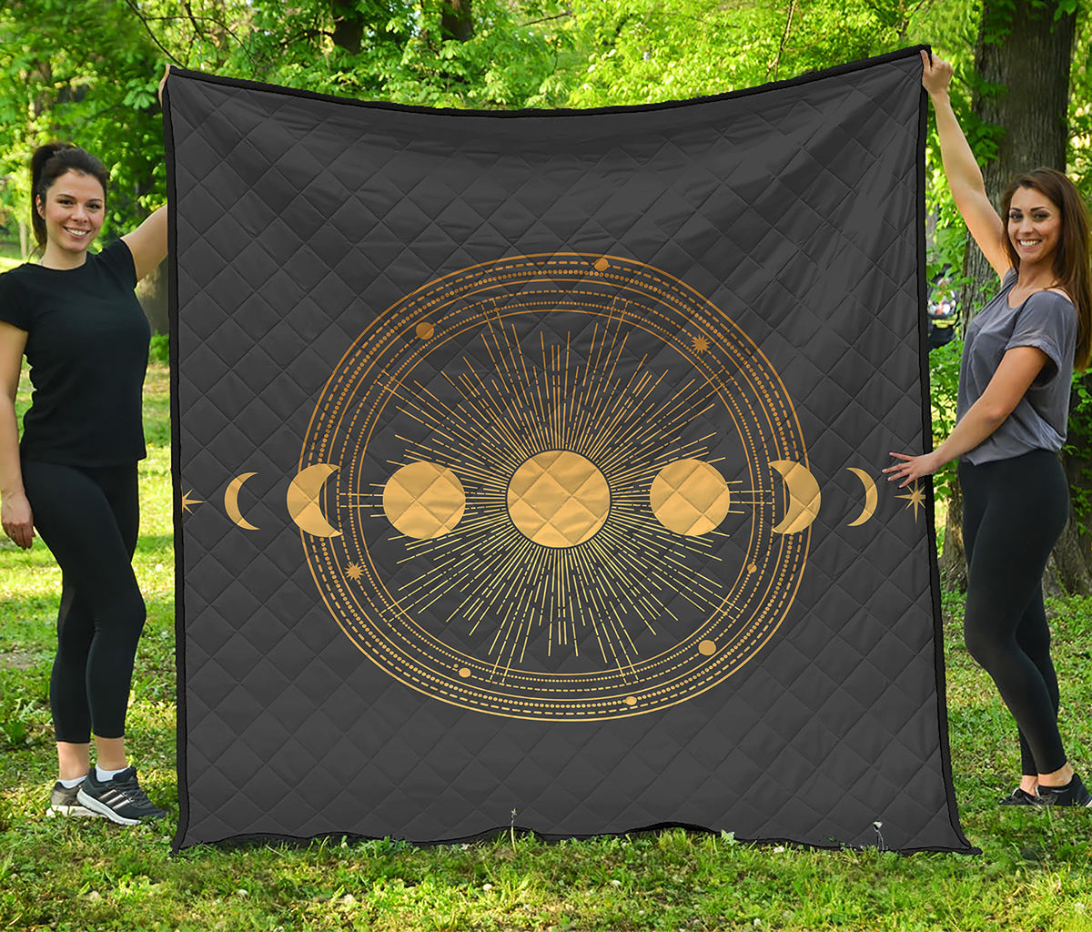 Sun And Moon Phase Print Quilt