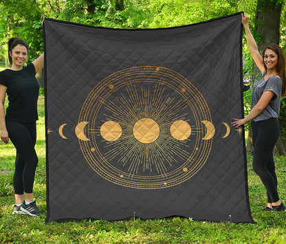 Sun And Moon Phase Print Quilt