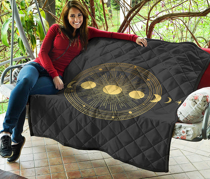 Sun And Moon Phase Print Quilt