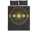 Sun And Moon Phase Print Quilt Bed Set