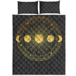Sun And Moon Phase Print Quilt Bed Set