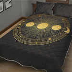 Sun And Moon Phase Print Quilt Bed Set