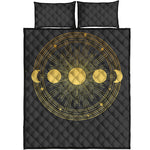 Sun And Moon Phase Print Quilt Bed Set