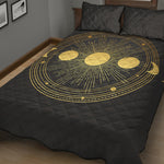 Sun And Moon Phase Print Quilt Bed Set