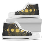 Sun And Moon Phase Print White High Top Shoes