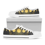 Sun And Moon Phase Print White Low Top Shoes