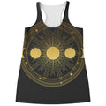 Sun And Moon Phase Print Women's Racerback Tank Top