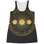 Sun And Moon Phase Print Women's Racerback Tank Top