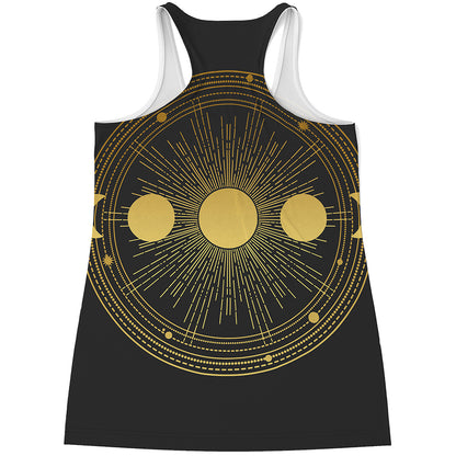 Sun And Moon Phase Print Women's Racerback Tank Top