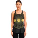 Sun And Moon Phase Print Women's Racerback Tank Top