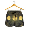 Sun And Moon Phase Print Women's Shorts