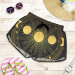 Sun And Moon Phase Print Women's Shorts