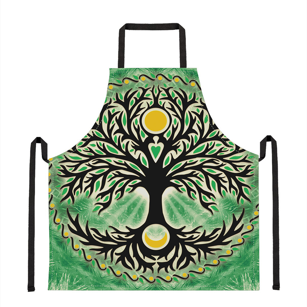 Sun And Moon Yggdrasil Print Apron