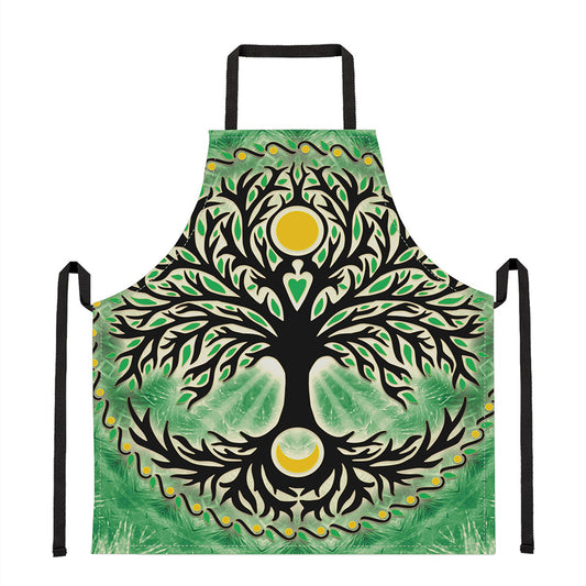 Sun And Moon Yggdrasil Print Apron