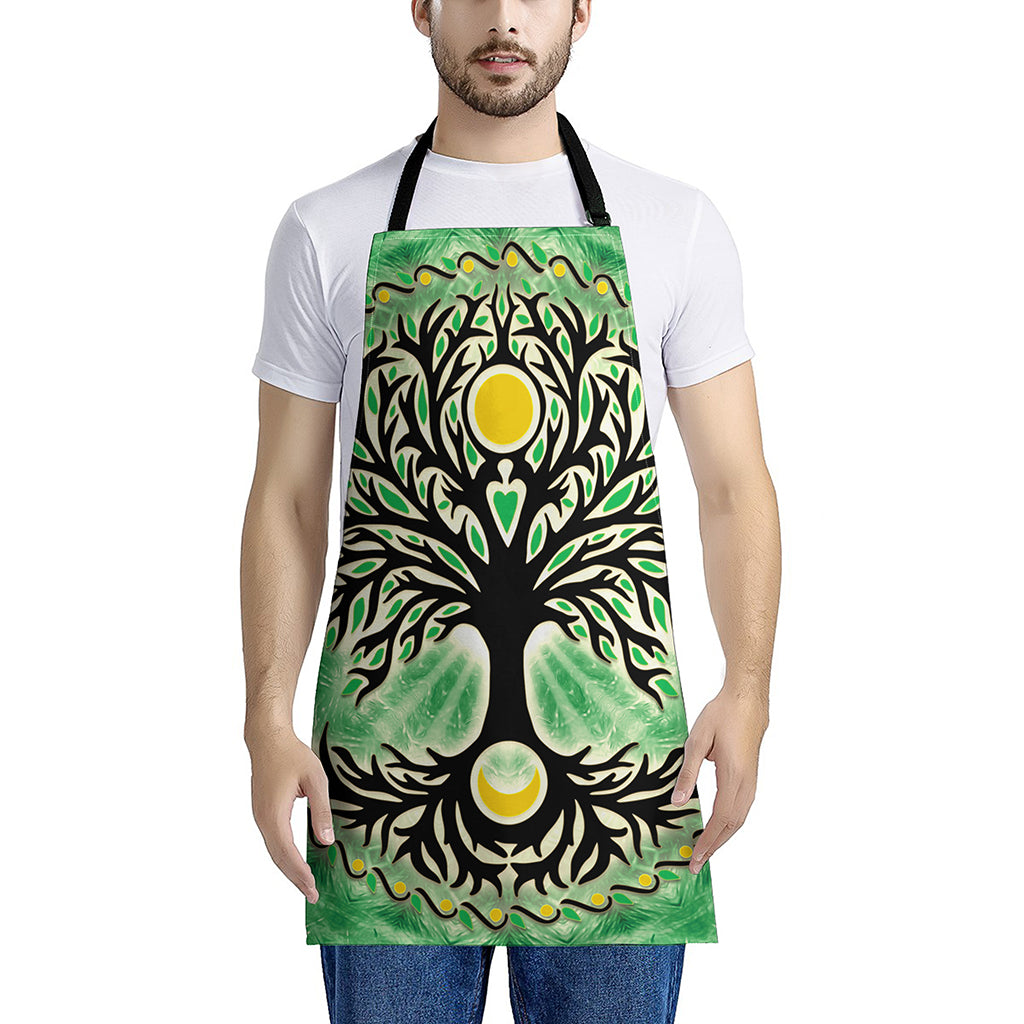 Sun And Moon Yggdrasil Print Apron