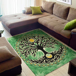 Sun And Moon Yggdrasil Print Area Rug