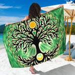 Sun And Moon Yggdrasil Print Beach Sarong Wrap