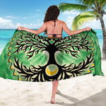 Sun And Moon Yggdrasil Print Beach Sarong Wrap