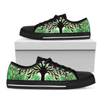Sun And Moon Yggdrasil Print Black Low Top Shoes 