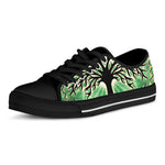 Sun And Moon Yggdrasil Print Black Low Top Shoes 