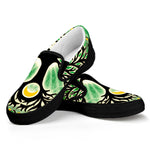 Sun And Moon Yggdrasil Print Black Slip On Shoes