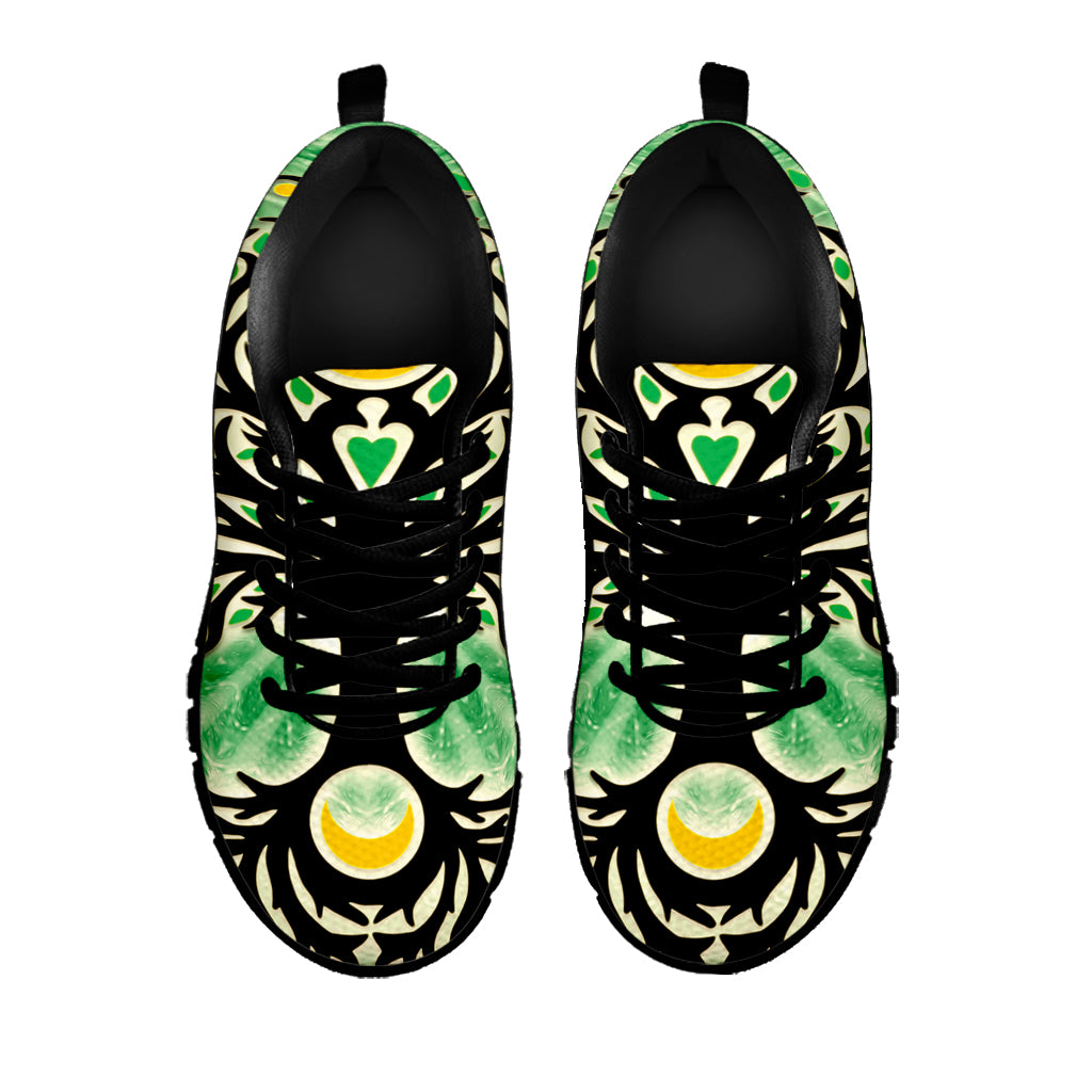 Sun And Moon Yggdrasil Print Black Sneakers