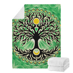 Sun And Moon Yggdrasil Print Blanket
