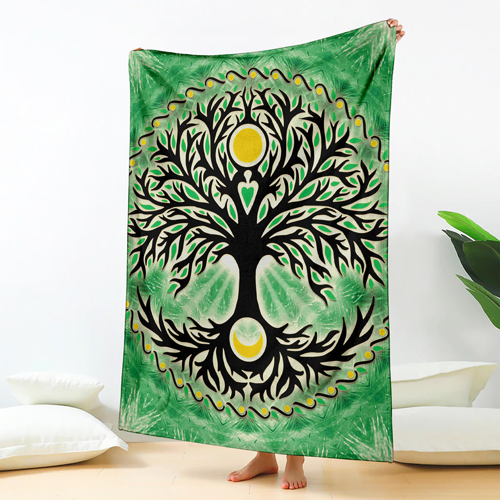 Sun And Moon Yggdrasil Print Blanket
