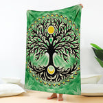 Sun And Moon Yggdrasil Print Blanket