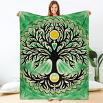 Sun And Moon Yggdrasil Print Blanket