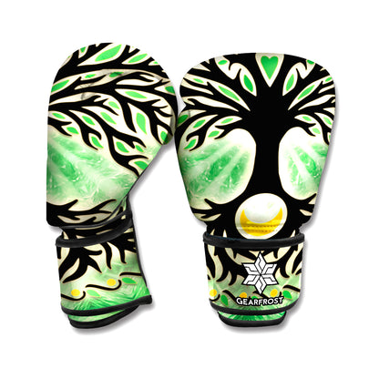 Sun And Moon Yggdrasil Print Boxing Gloves