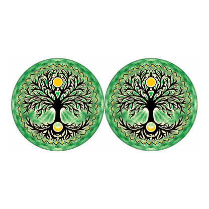 Sun And Moon Yggdrasil Print Car Coasters