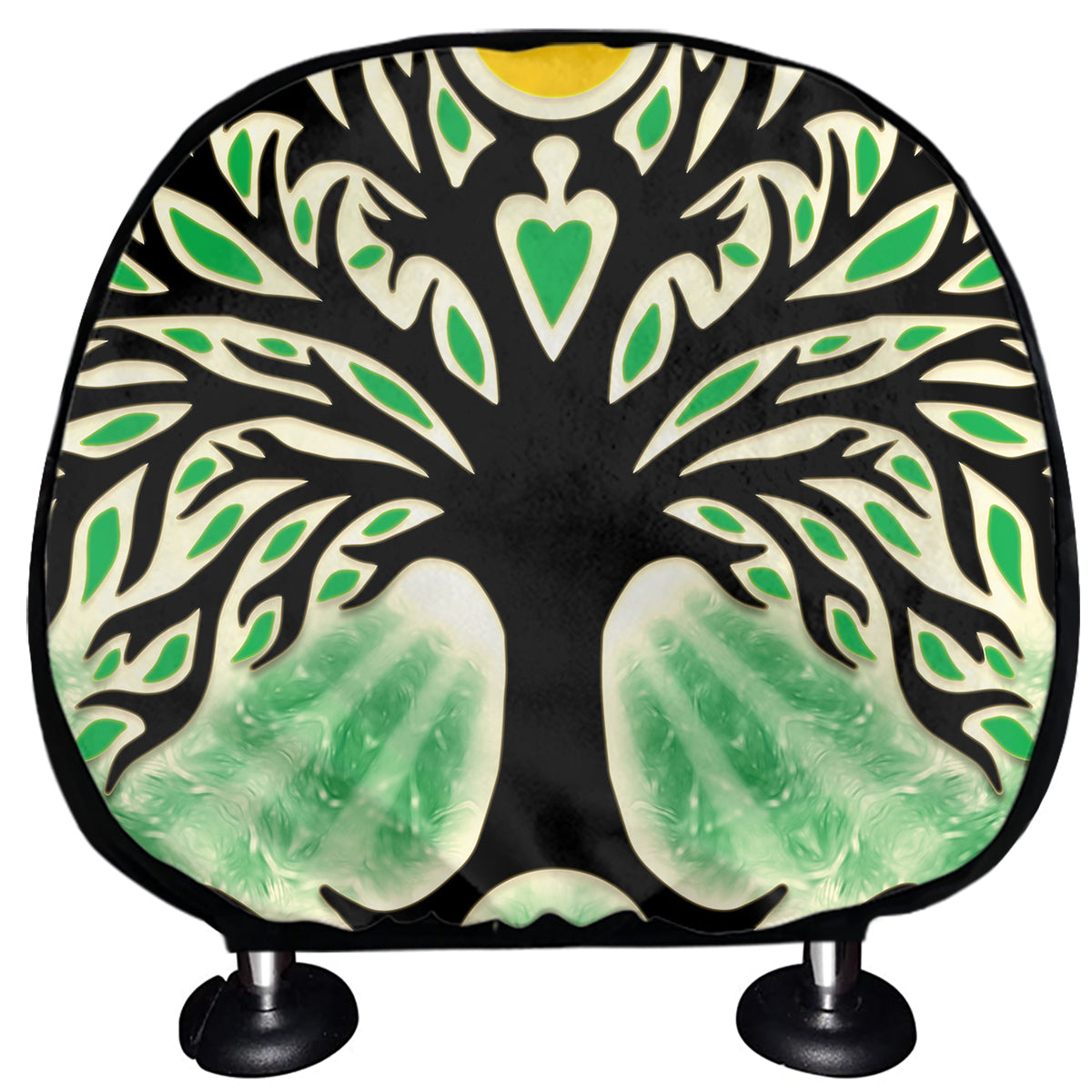 Sun And Moon Yggdrasil Print Car Headrest Covers