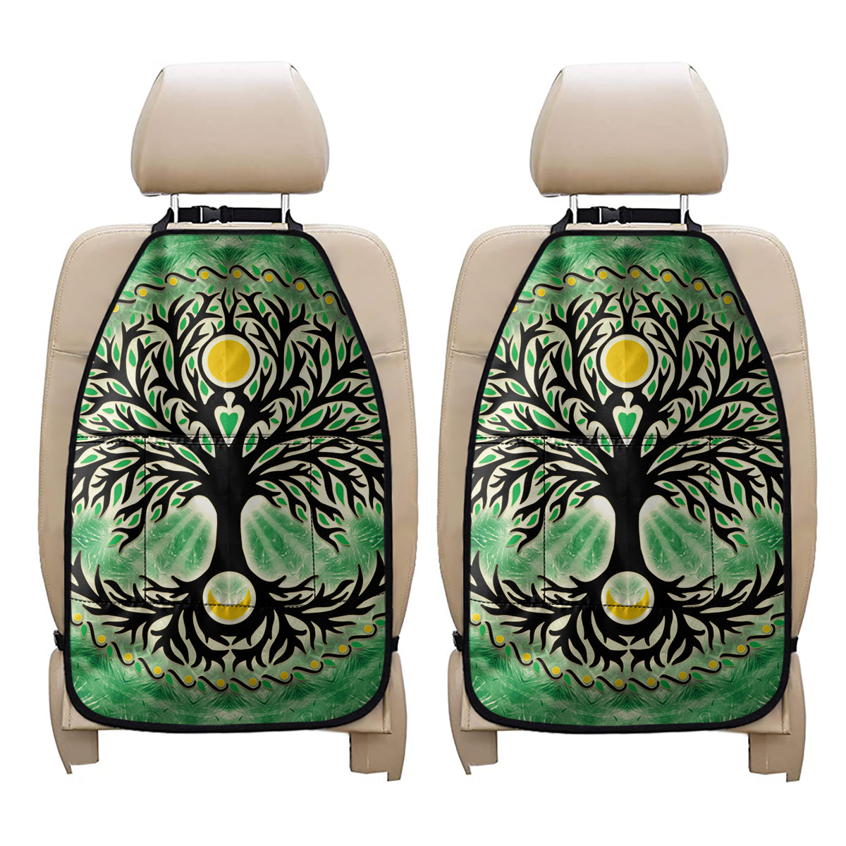 Sun And Moon Yggdrasil Print Car Seat Organizers