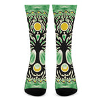 Sun And Moon Yggdrasil Print Crew Socks