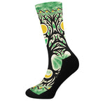 Sun And Moon Yggdrasil Print Crew Socks