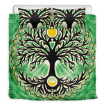 Sun And Moon Yggdrasil Print Duvet Cover Bedding Set