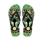 Sun And Moon Yggdrasil Print Flip Flops