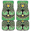 Sun And Moon Yggdrasil Print Front and Back Car Floor Mats