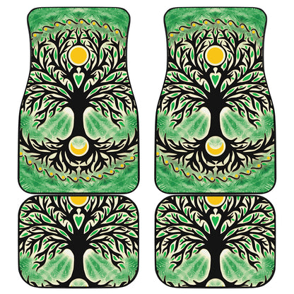 Sun And Moon Yggdrasil Print Front and Back Car Floor Mats