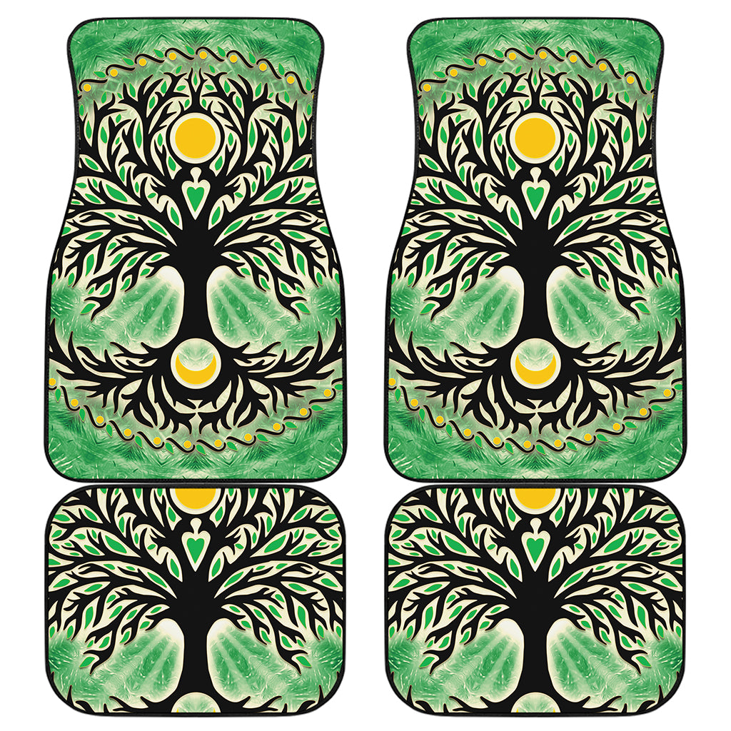 Sun And Moon Yggdrasil Print Front and Back Car Floor Mats